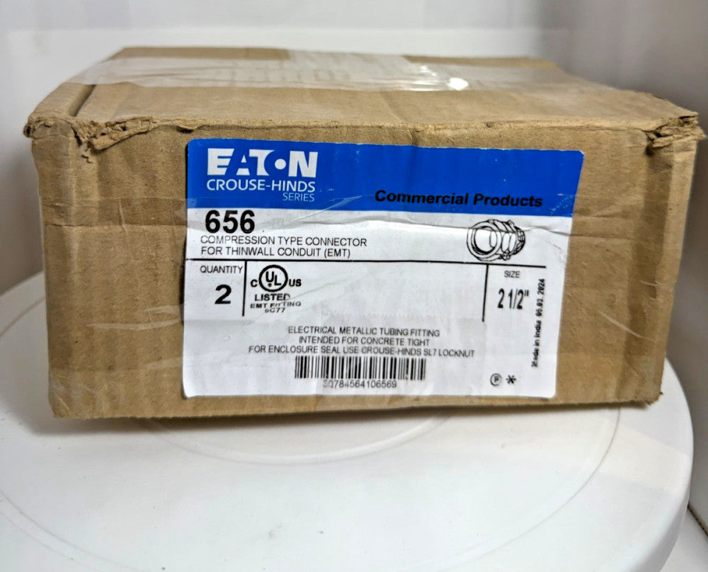 (Box of 2) Eaton 656 2-1/2" Compression Type Connector for EMT