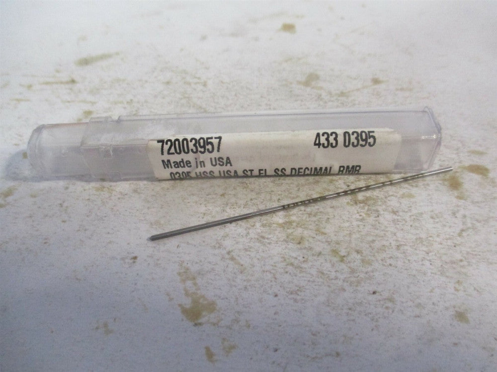 (433-0.0395) 0.0395" x 1/2" x 2-1/2" 4-Flute Straight Shank HSS Chucking Reamer 