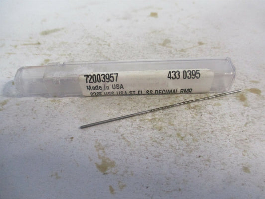 (433-0.0395) 0.0395" x 1/2" x 2-1/2" 4-Flute Straight Shank HSS Chucking Reamer 