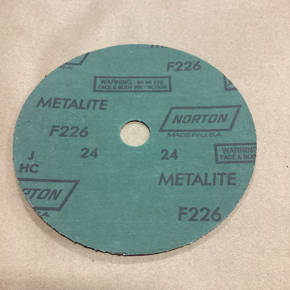Box of 30 Norton F226 7” dia. x 7/8” Metalite Fiber Abrasive Discs, 24 Grit