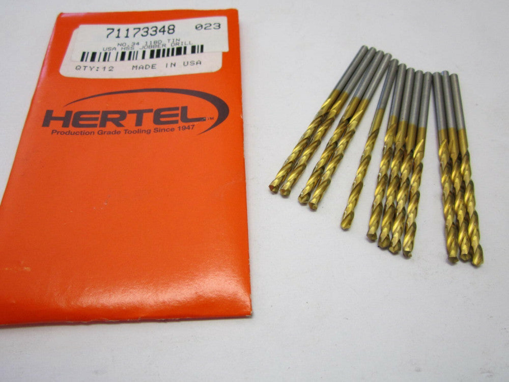 Lot of 12 #34 High Speed Jobber Length Drill Bits 118 Degree TiN