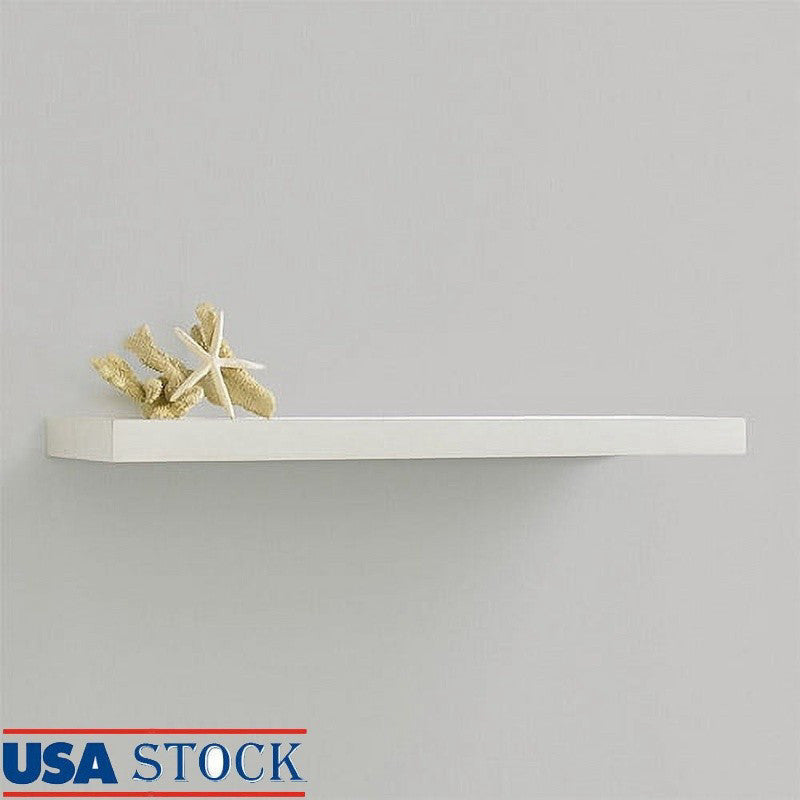 Floating Wall Shelf Wood Storage Invisible Bracket Home Decor Shelving Solution