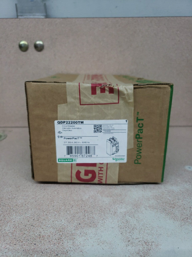 New Square D PowerPacT 200A 1 Phase 240V QDP22200TM Molded Case Circuit Breaker
