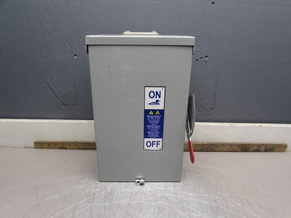 MIDWEST ELECTRIC MGU323R ENCLOSED SAFETY SWITCH ,3P/100A/240V,MAKE OFFER!