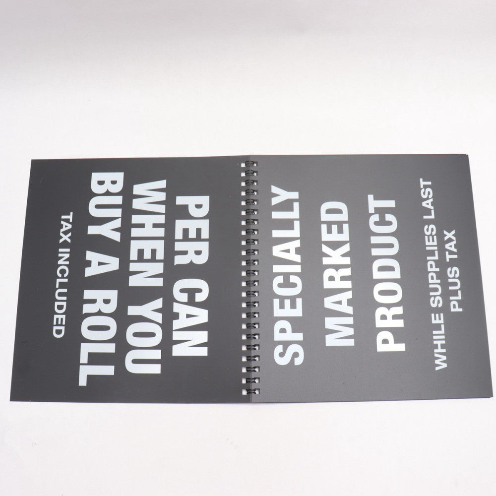 Spiral Bound Flip Chart Signage Black White - Flip Chart Only / As Shown