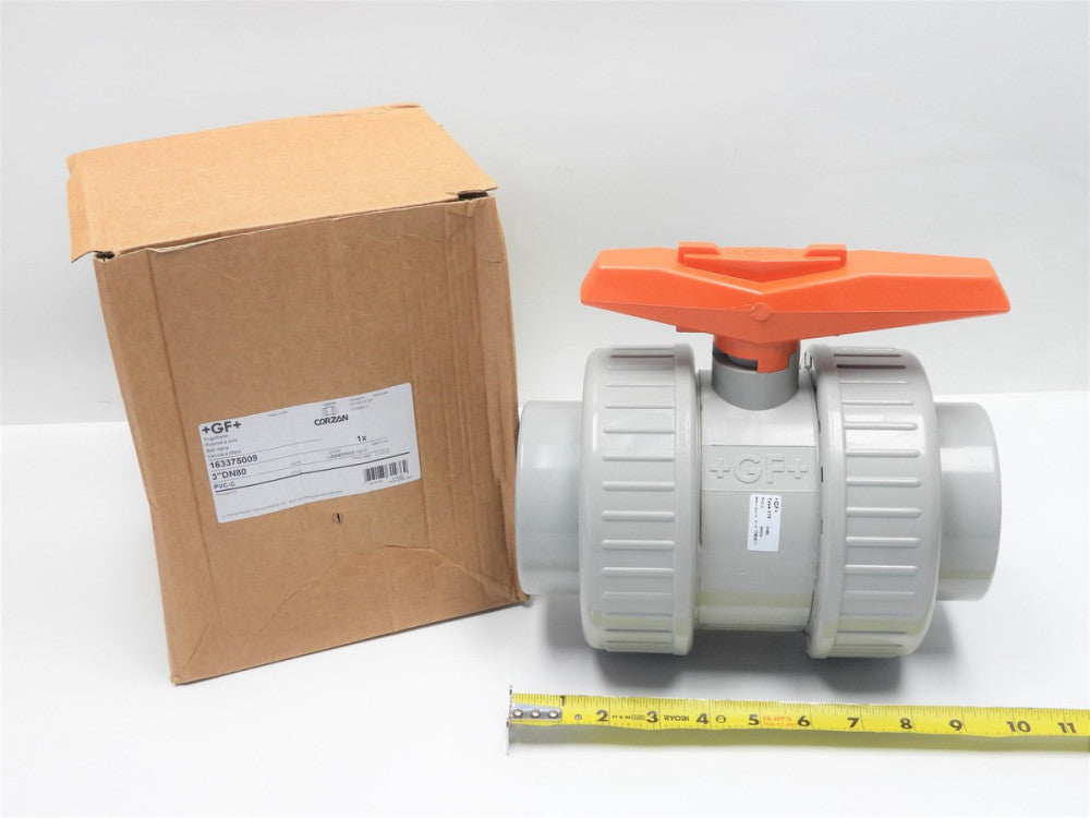 New GF Corzan 163375009 Ball Valve, 3" CPVC DN80 PVC-C 