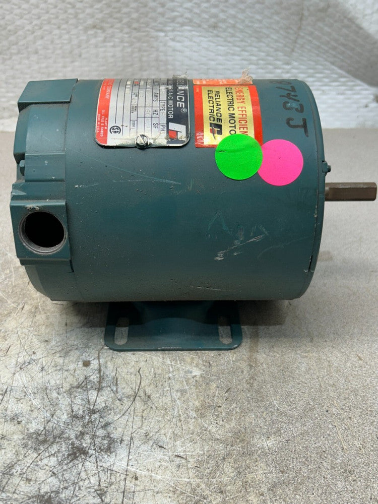 USED RELIANCE A-C MOTOR HP 1/3, 3450 RPM, 208-230/460V,PH 5, B48H1206N-SN