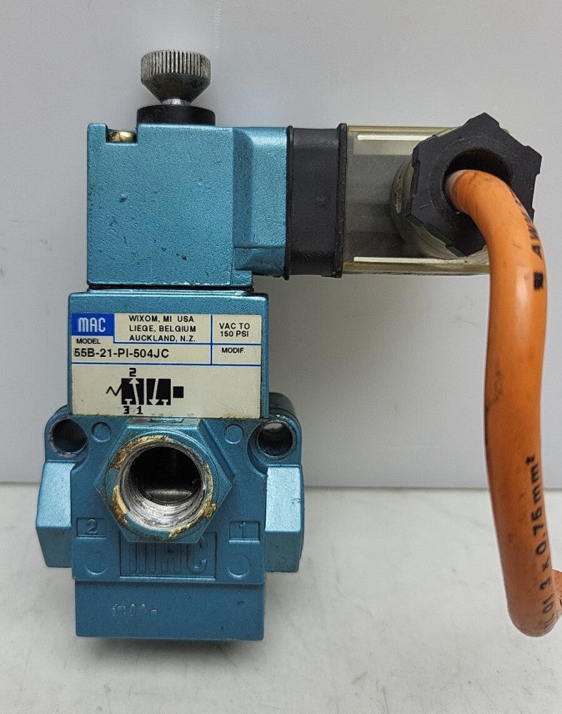 Mac 55B-21-PI-504JC Solenoid Valve With PID-504JC 30 To 150 Psi 24 Vdc 6W