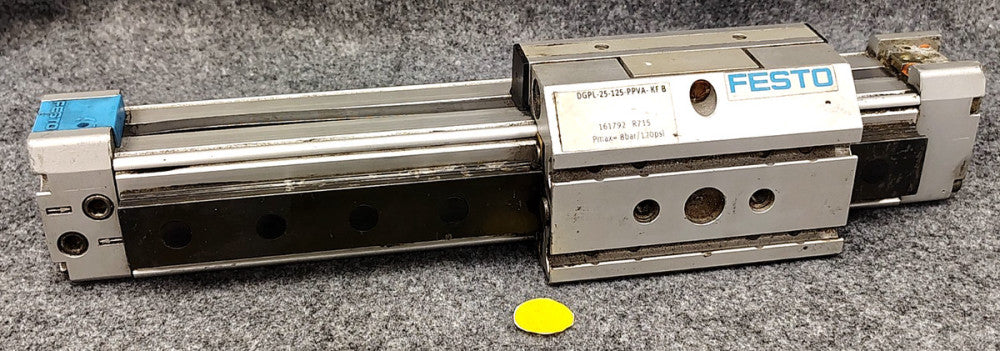 FESTO LINEAR ACTUATOR PMAX= 8 BAR/120 PSI DGPL-25-125-PPVA-KF B 13" OAL