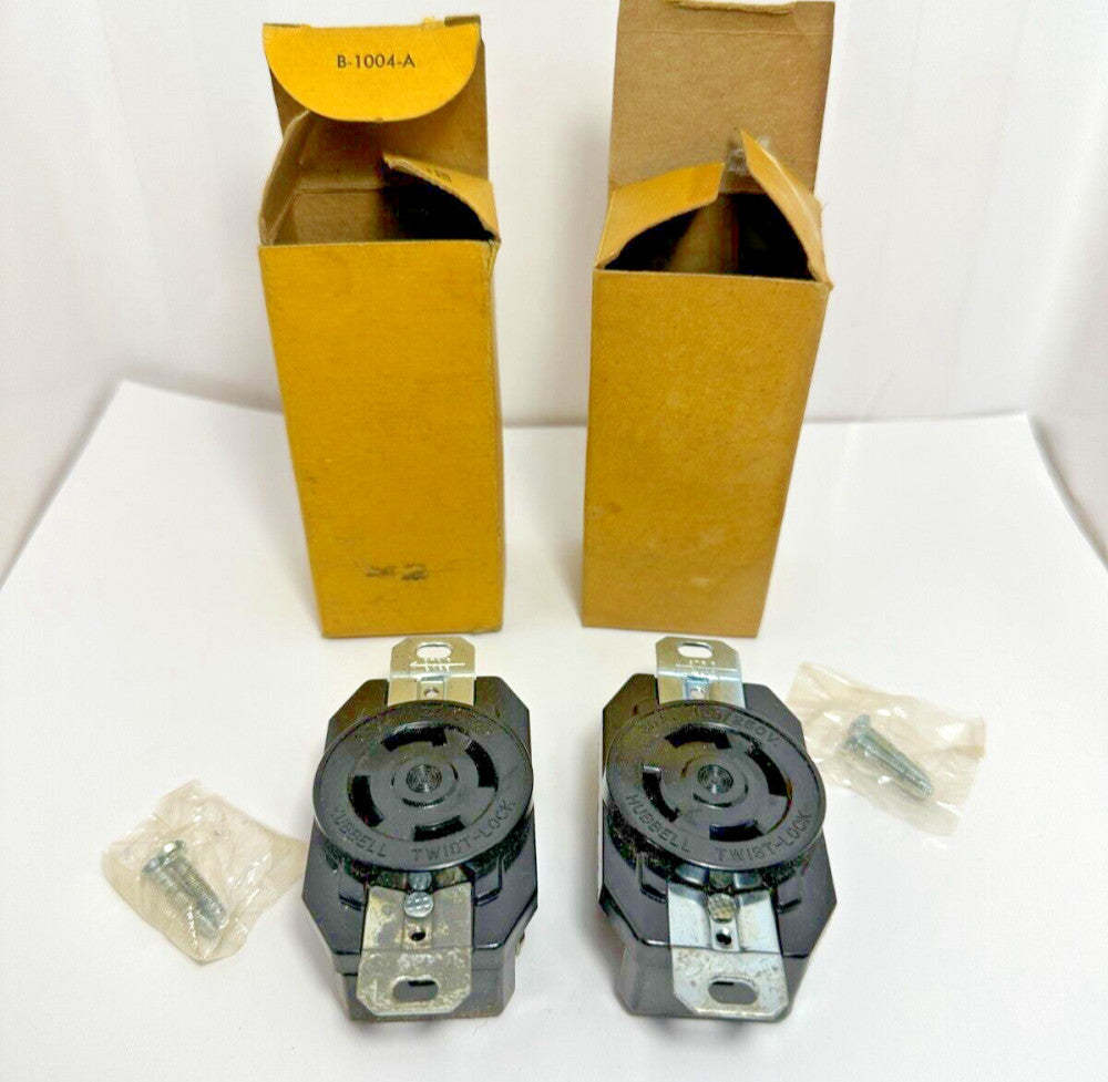 (Lot of 2) Hubbell Twist-Lock Outlet Receptacle 3-Pole 4-Wire Grounding