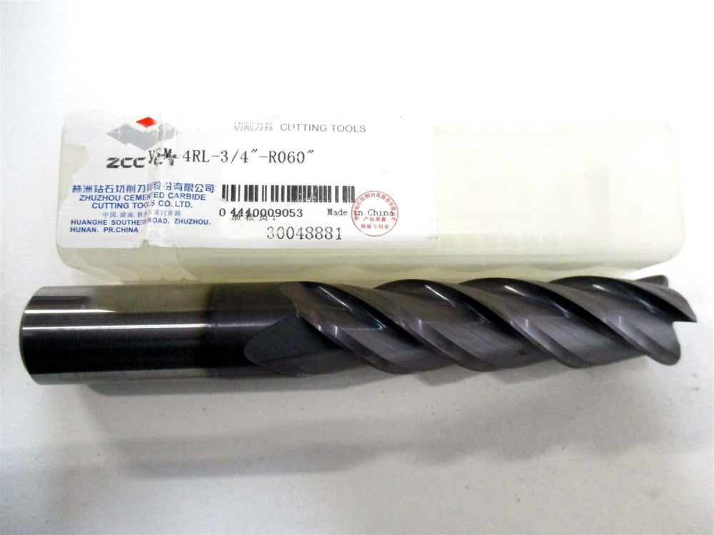ZCCCT (VSM-4RL-3/4"R060") 3/4 x 3/4 x 3 x 5 4-Flute Solid Carbide End Mill