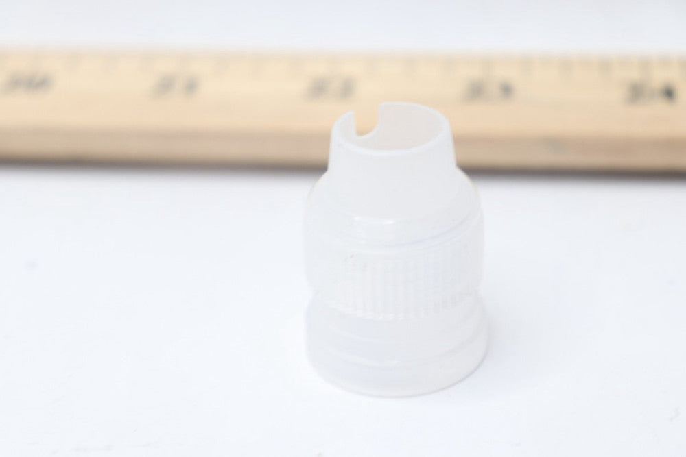 (12-Pk) Suniy Pipe Tip Couplers Plastic White 1.2" x 1" for Piping Bags
