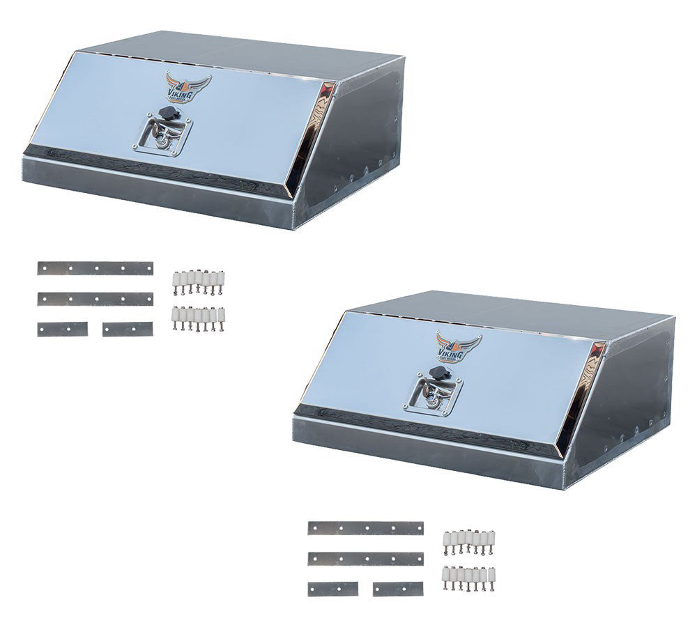2PK 27"x 24.6"x11" Logger Tool Box w/Mirror Finish for Between Headache Rack