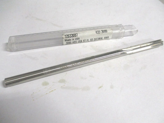 (72033087) 0.308" x 1-1/2" x 6" OAL Straight Flute HSS 6-Flute Chucking Reamer 