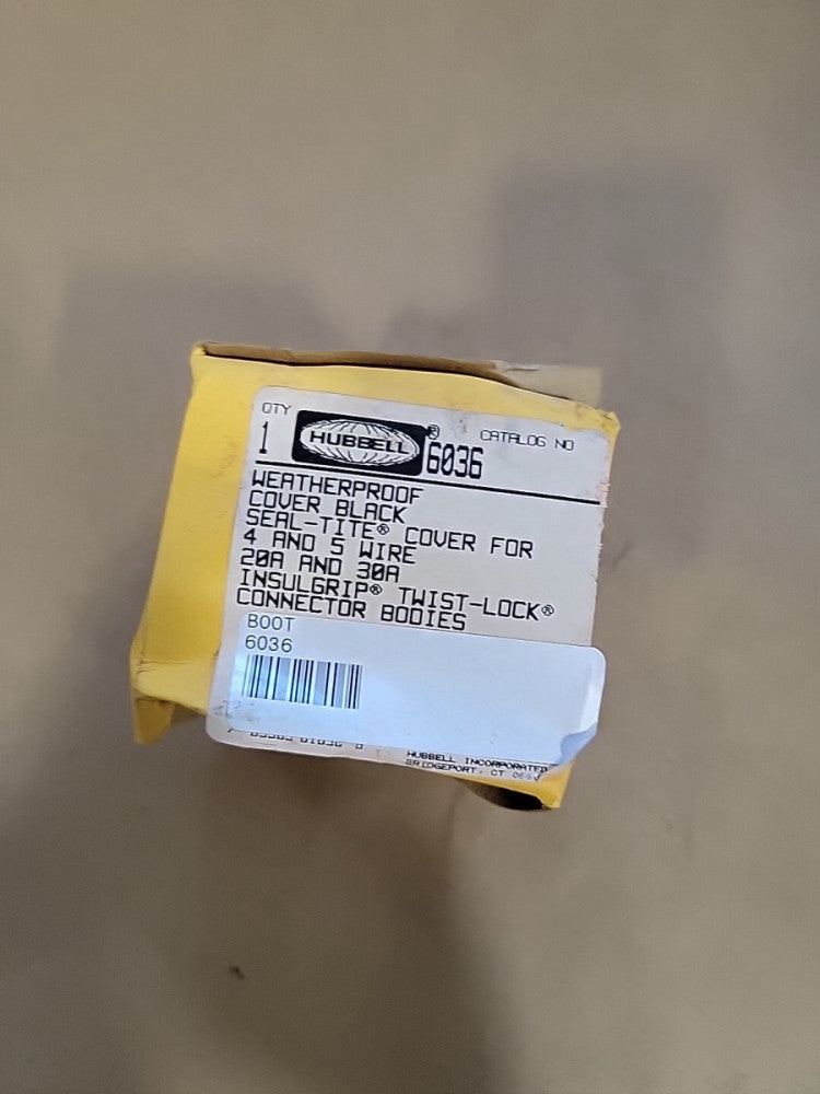  Hubbell HBL6036 Weatherproof Seal-tite Long Boot Black For 4 & 5 Wire 6036