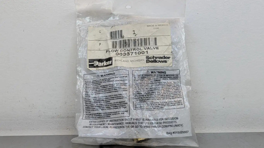 Parker 003371001 Flow Control Valve 1/4"