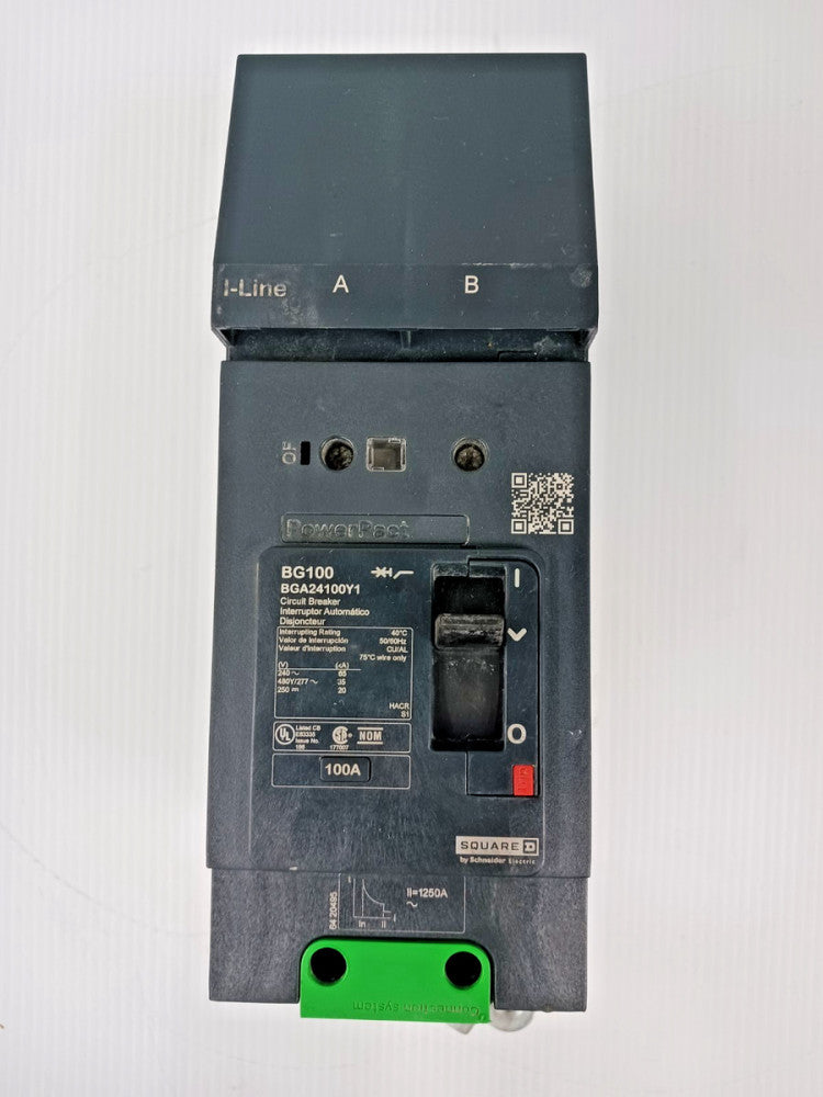 Square D PowerPact 100 Amp I-Line Circuit Breaker 2 Pole 480Y/277 VAC BGA24100Y1