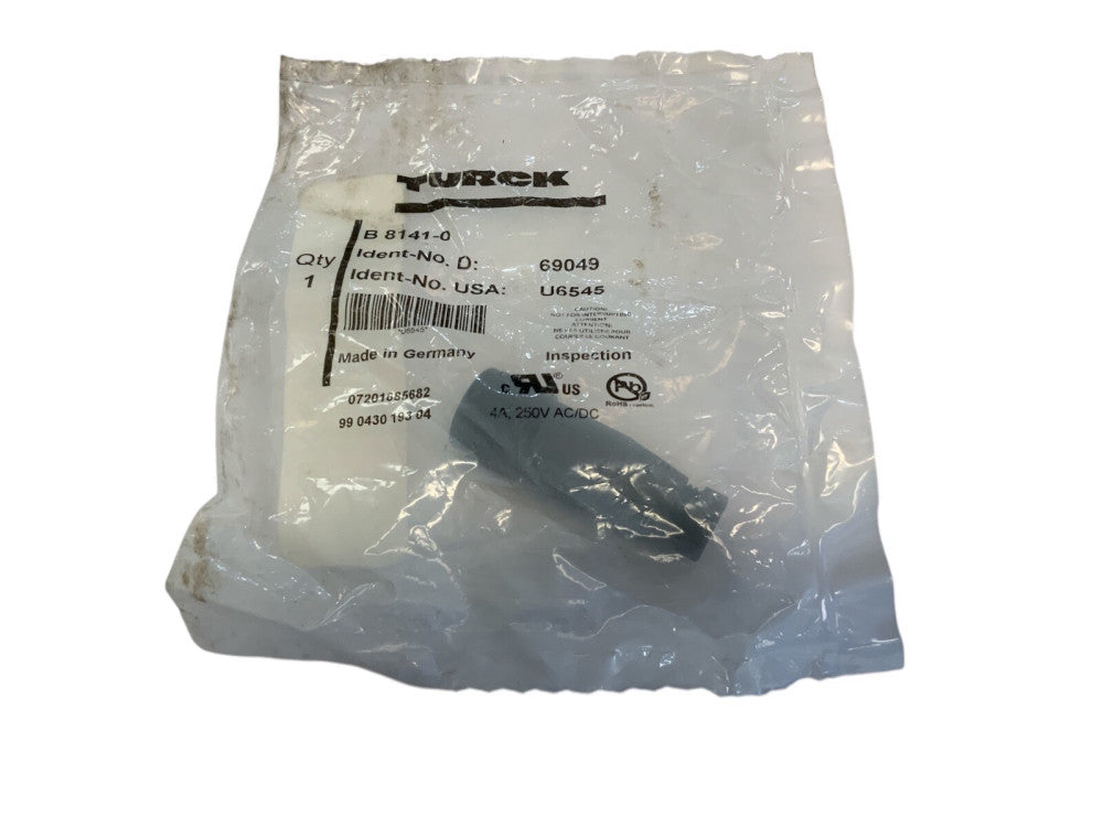 New Turck B 8141-0 4 Pin 4 Amp 250 Volt Field Wireable Connector