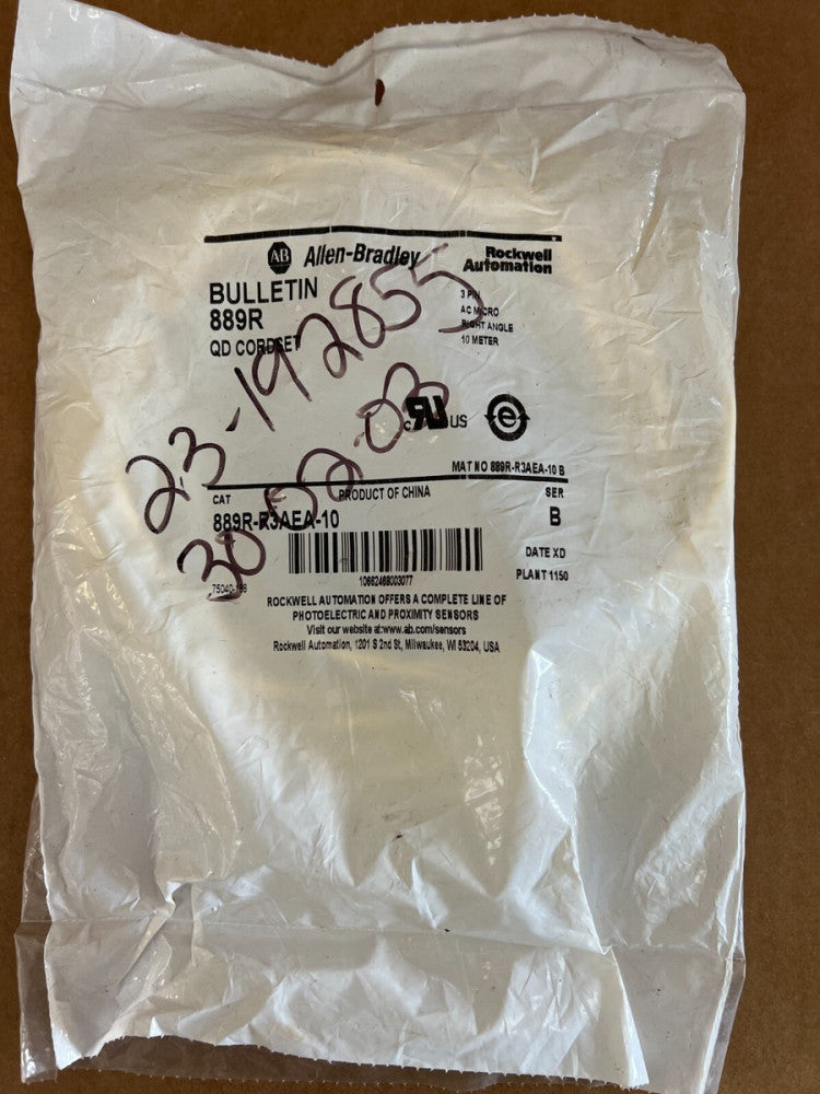 ALLEN BRADLEY, 889R-R3AEA-10 QD CORDSET 3 PIN 10m MAKE OFFER!