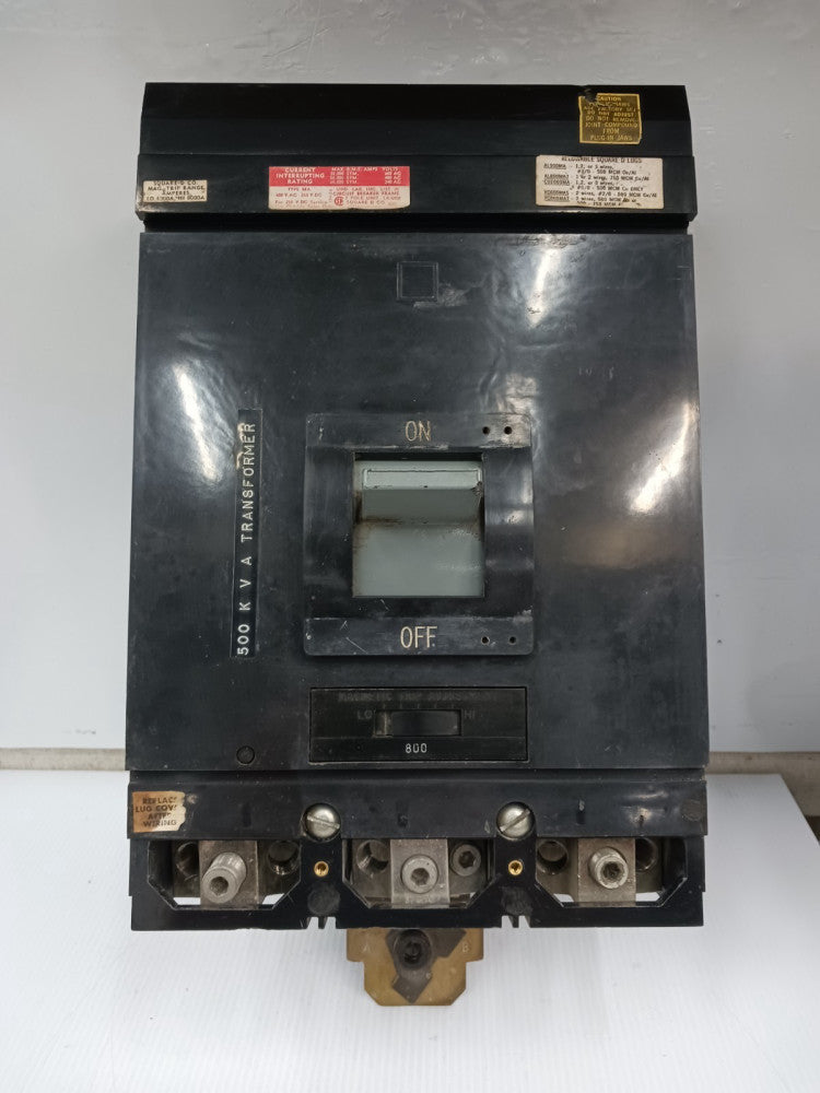 Square D 800 Amp I-Line Circuit Breaker 3 Pole 600 VAC / 250 VDC MH-36800
