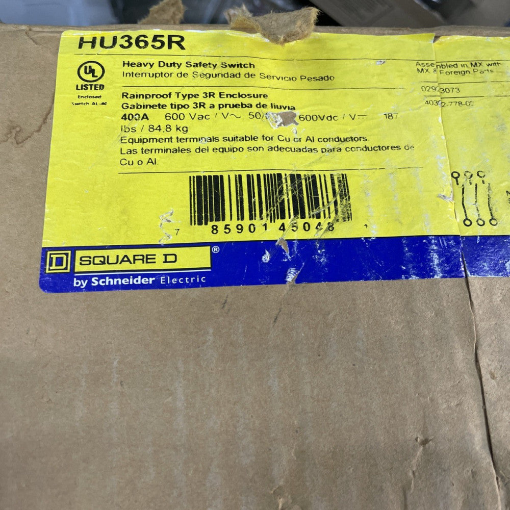 NEW OLD STOCK SQD HU365R  Disconnect  400A 3P 600V 3R Outdoor Enclosure
