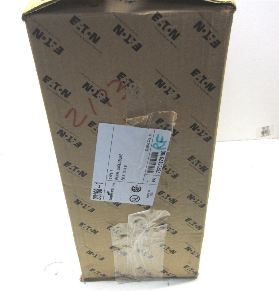 Cooper (78205179100) 16" x 20" x 8-5/8" NEMA 1 Steel Enclosure with Flat Cover