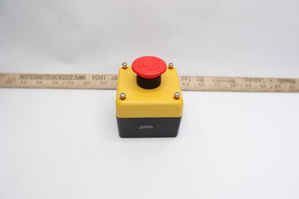 E-Stop Station Pushlock Turn Reset Yellow/Red 2NC Plastic 22mm 40mm
