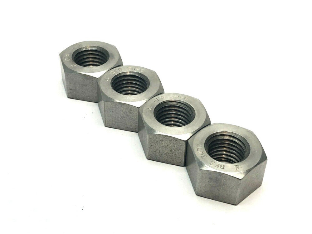 7/8-9 UNC Steel Right Hand Heavy Hex Nut 1-7/16" Across Flats 55/64" H LOT OF 4