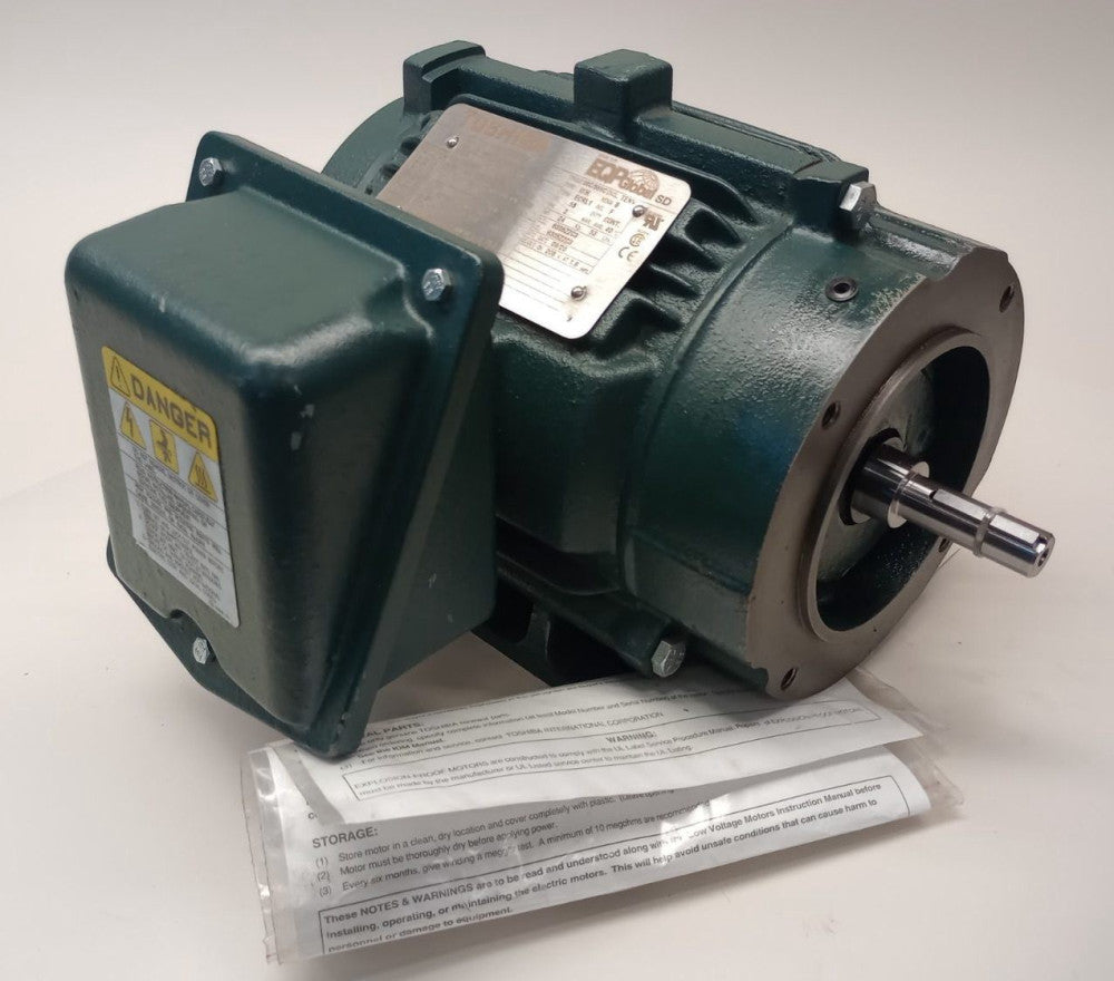 Toshiba 1/24FNSR32H-P Electric Motor 0.5hp 3ph 1755/1440rpm TENV 56C/56HC