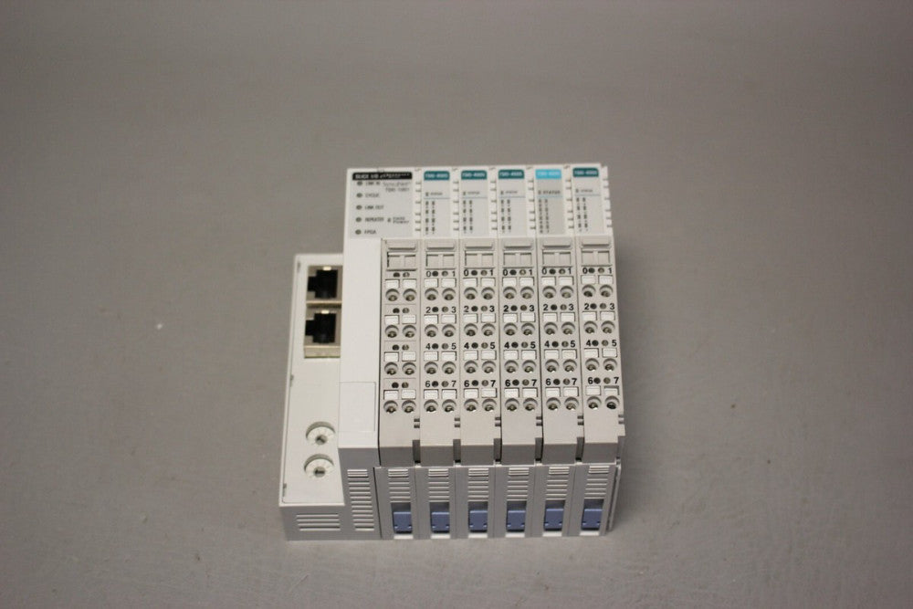 DANAHER SYQNET I/O RACK WITH 6 MODULES (1) TSIO-1001 (4) TSIO-4005 (1)TSIO-4006
