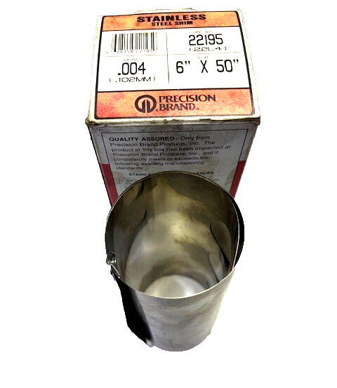 PRECISION BRAND SHIM 22195 STAINLESS STEEL 6"X 14", .004
