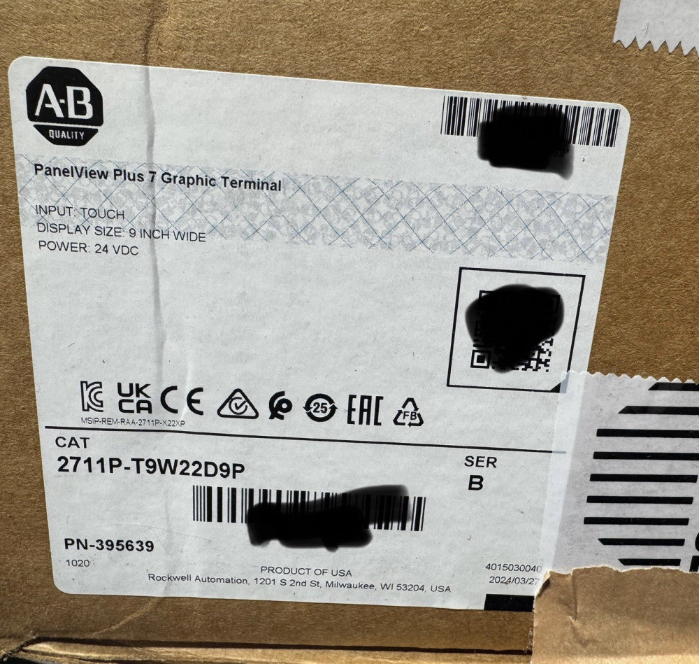 New 2024  Allen Bradley 2711P-T9W22D9P-BSHK C PanelView Plus 7 Color Touch