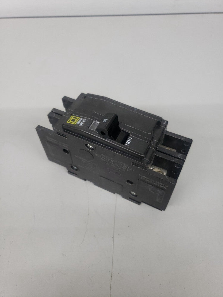 nos SQUARE D QOU210 CIRCUIT BREAKER 2POLE 10AMP 120/240VAC YELLOW D