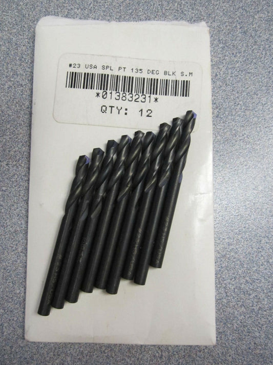(1383231) #23 0.1540" Oxide RH HSS Screw Machine Length Drill Bits - Lot of 9