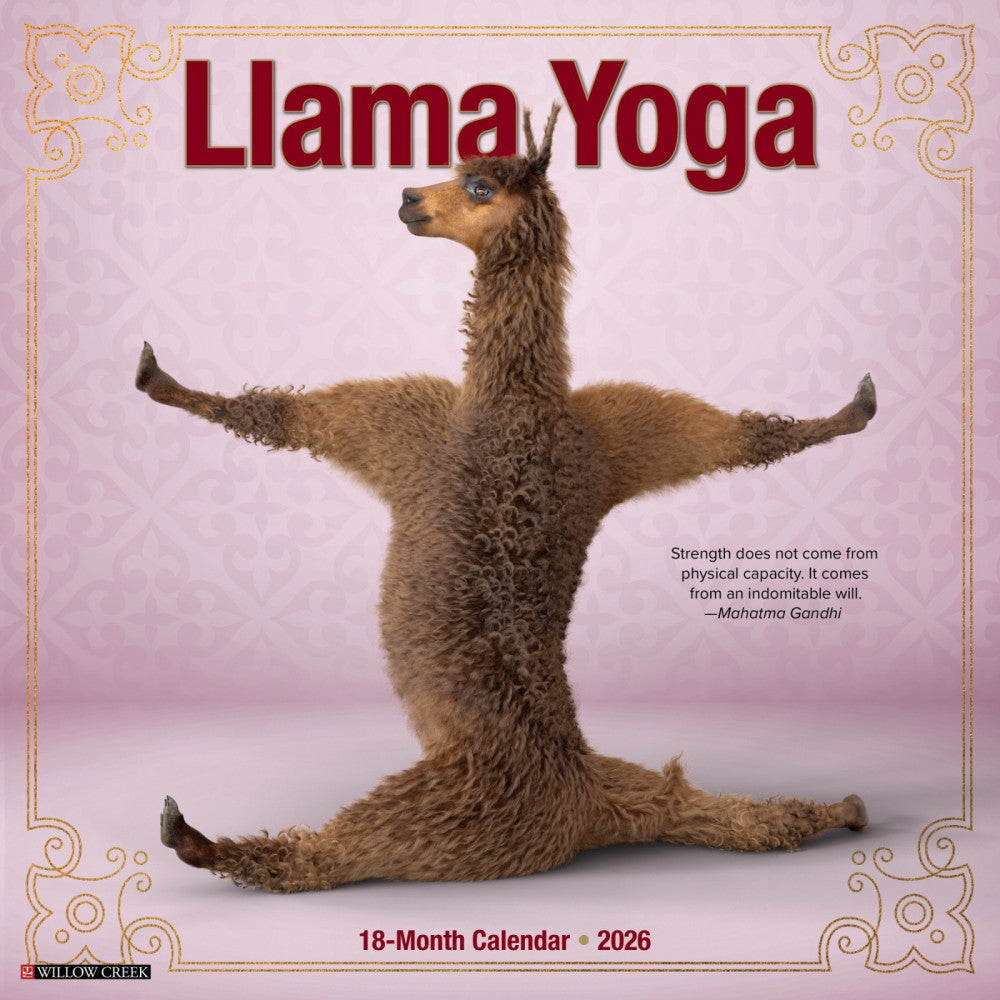 Llama Yoga 2026 12" x 12" Wall Calendar (free shipping)