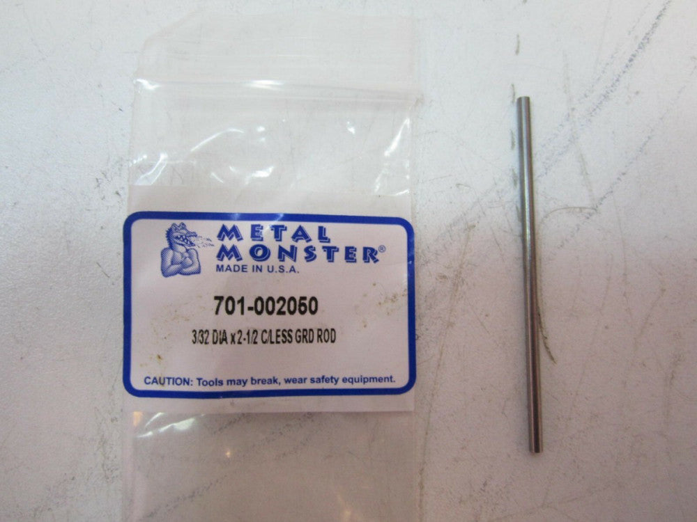 Metal Monster (701-002050) 3/32 x 2-1/2 C2 Solid Carbide Centerless Ground Rod