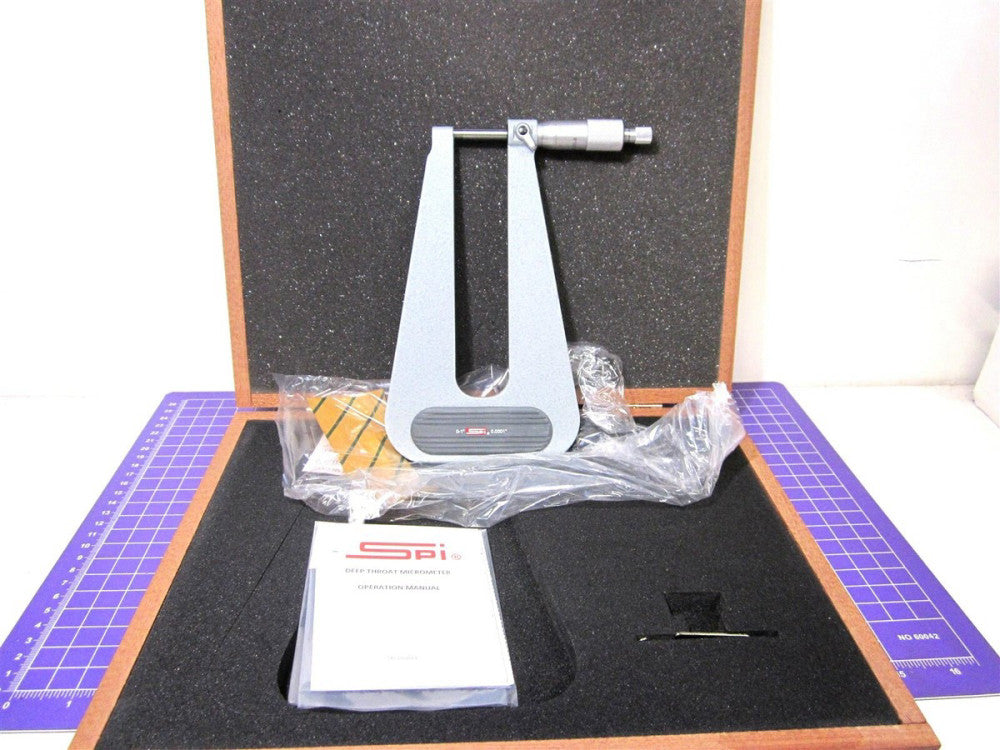 SPI (17-775-8) 0 to 1" Outside Micrometer 6" Throat Depth 0.0001" Graduation