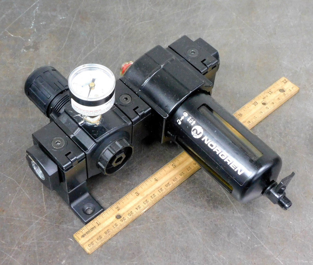 Norgren R73G-3AK-RMN, L74M-3AP-QPN Air Pressure Filter Regulator 3/8 in. NPT