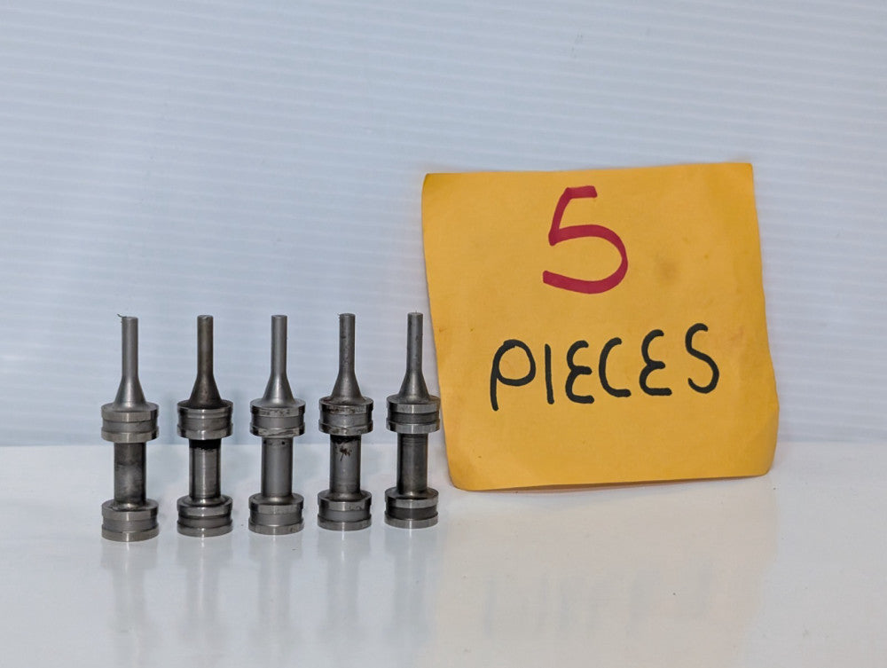 Lot of 5 Dual Pulley Shafts or Spindles, 2.5" Length x 0.6" Outside Diameter