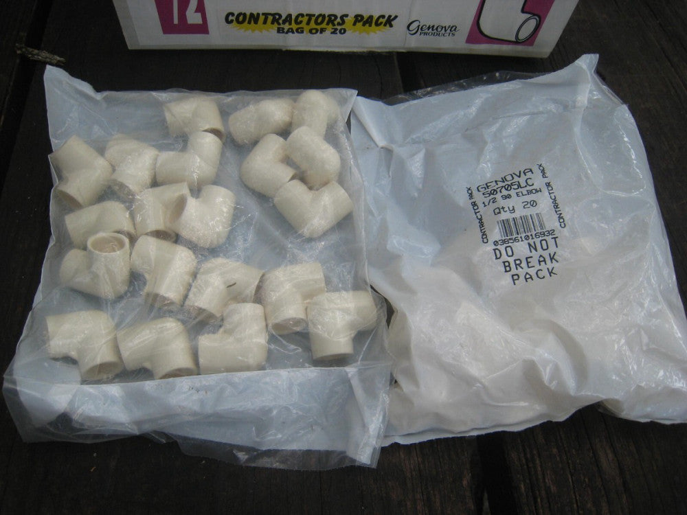 2 yes 2 20 ct. packs = 40 total GENOVA 50705LC ~ 1/2" CPVC 90 DEGREE ELBOWS