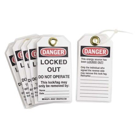 Brady 65535 Danger Tag,5-1/2 X 3 In,Hd Polyest,Pk25, 65535