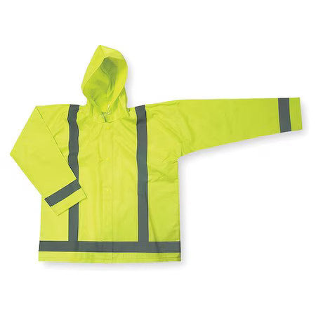 Condor 1Fba5 Jacket W/Detach Hood,Hi-Vis Yellow/Green,4Xl