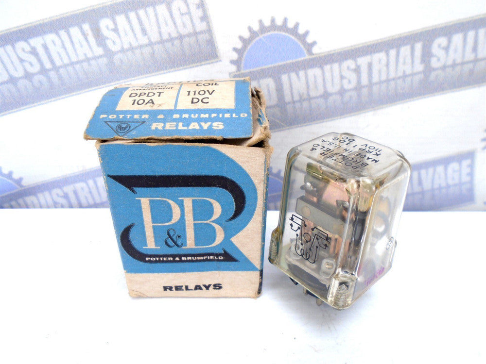 POTTER & BRUMFIELD - KRP11DG - 303 RELAY - 110VDC - DPDT - 10A - (NEW in BOX)