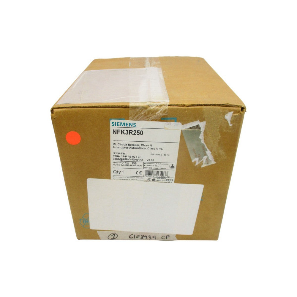 SIEMENS NFK3R250 3VL3525-1KN30-0AA0 480V 250A NSFS