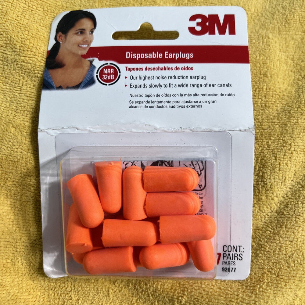 1 pack of 3M Disposable Earplugs 7 pair. 32db