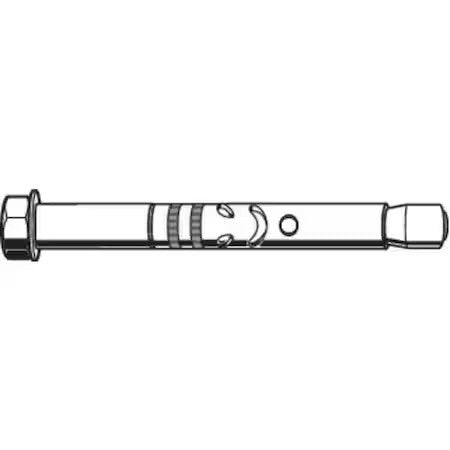 Zoro Select B09100.062.0425 Sleeve Anchor, 5/8" Dia., 4-1/4" L, Steel Zinc