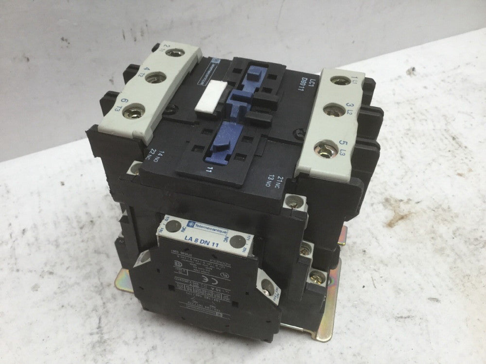 Telemecanique LC1D8011 Contactor 125A 120V LC1-D8011 WITH LA8DN11 LA 8 DN 11