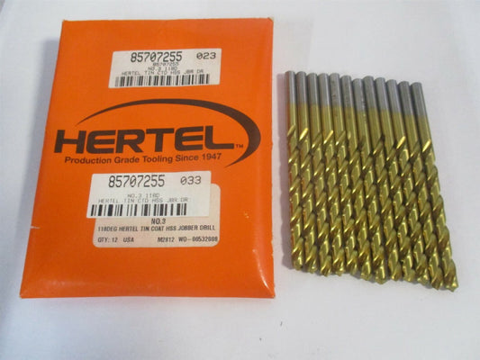 (85707255 #3 x 2-1/2" x 3-3/4" OAL 118° High Speed Steel Jobber Drill - Qty 12