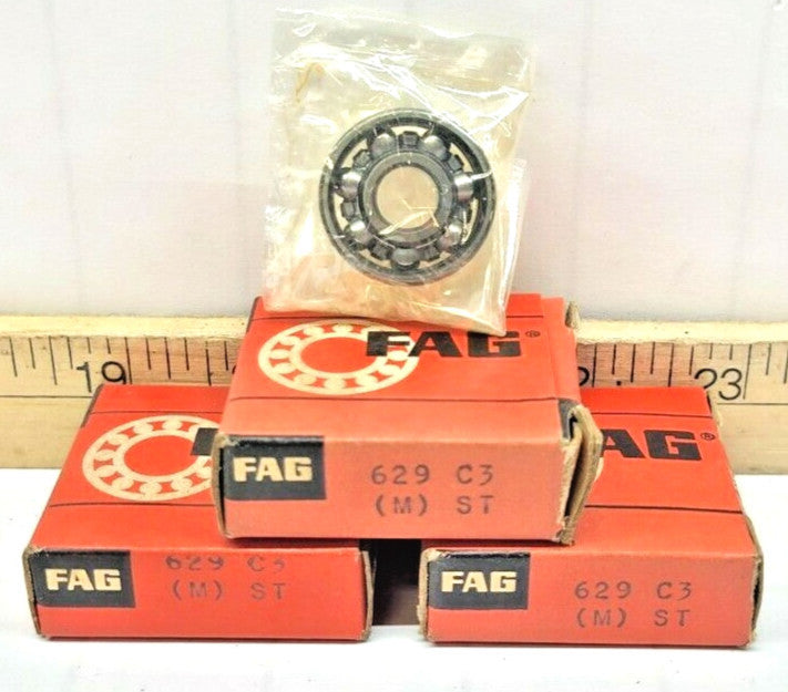 3) New FAG Deep Groove Single Row Ball Bearings 9 x 26 x 8  629-C3-(M)-ST