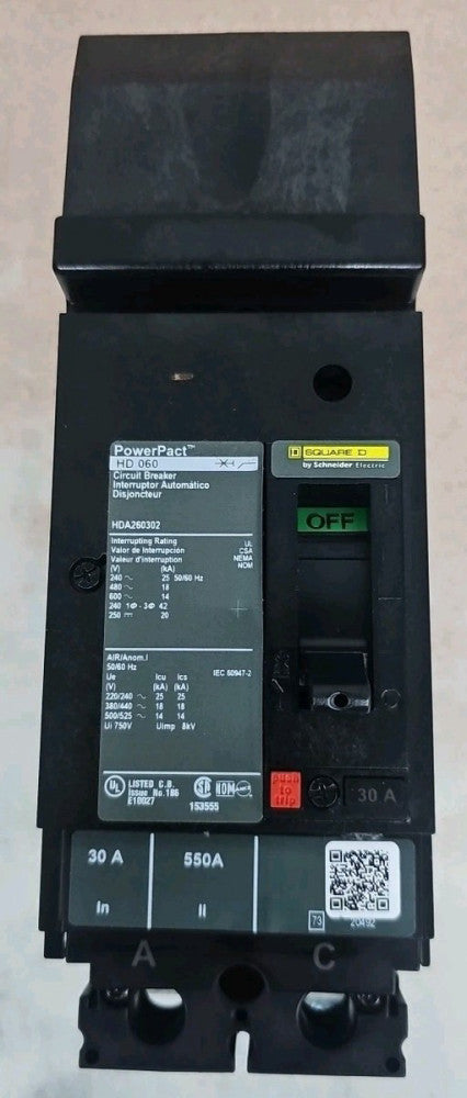 Square D HDA260302 Circuit Breaker, 30 Amp, 2 Pole - NTO